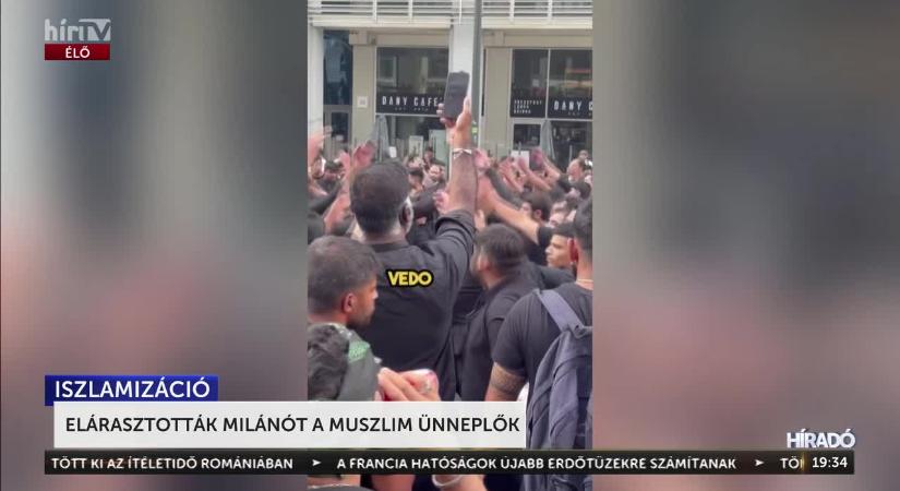 Újabb iszlám ünnep miatt árasztották el Milánót, a muszlim ünneplők  videó