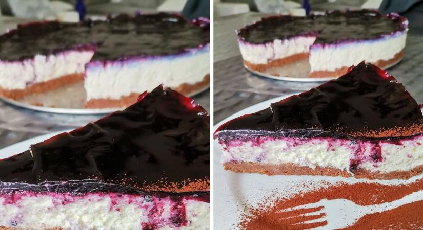 Áfonyás sajttorta recept, egy kis sütés nélküli finomság egyszerűen