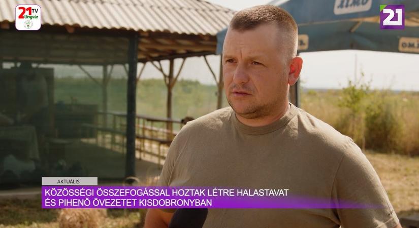 Aktuális (2025.07.10) - Közösségi összefogással jött létre, halastó és pihenő övezet Kisdobronyban (videó)
