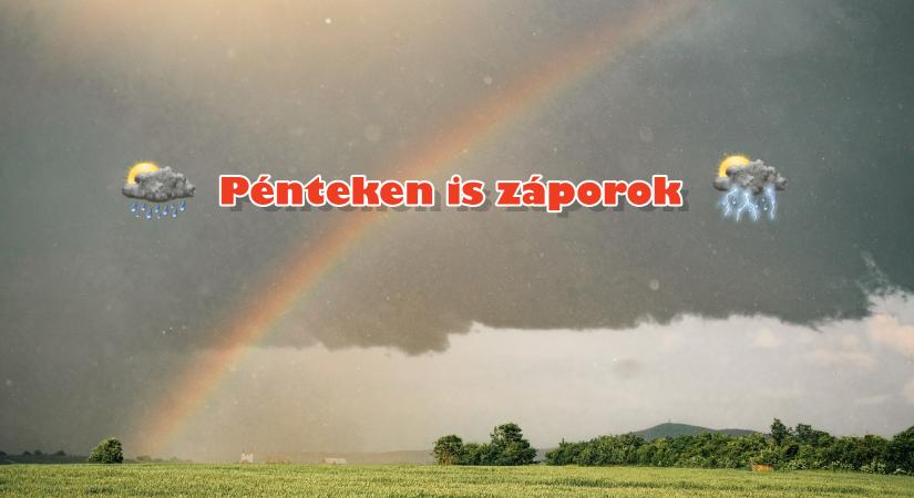 Felhőátvonulásokkal és záporokkal, zivatarokkal tarkított péntek várható