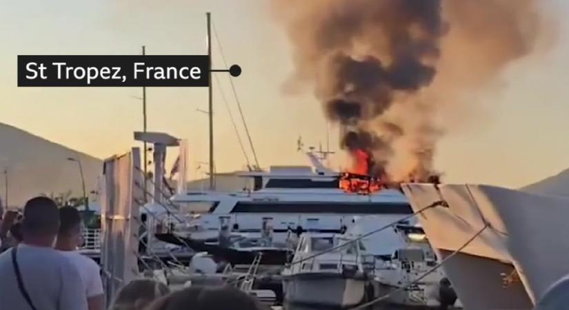 Kigyulladt egy 41 méteres luxusjacht csütörtök este Saint-Tropez kikötőjében