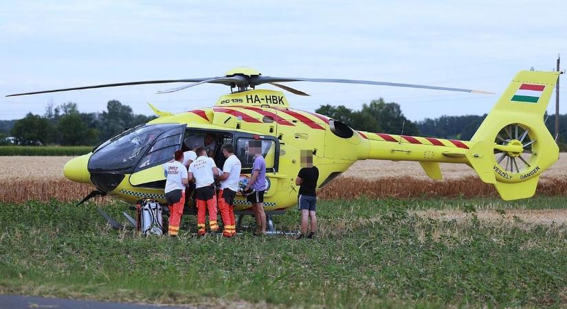 Fiai szeme láttára vitte el a mentőhelikopter az édesanyát, megrázó fotókon a baleset helyszíne
