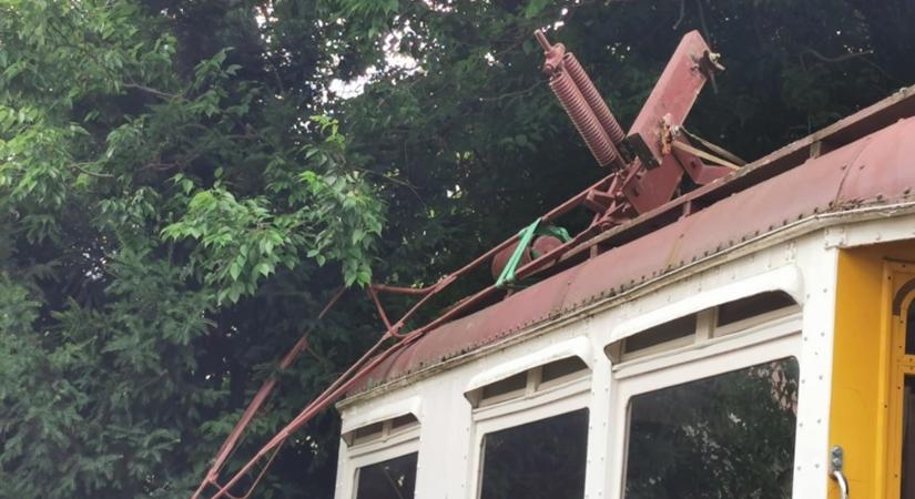 A vihar a szombathelyi villamos áramszedőjét sem kímélte