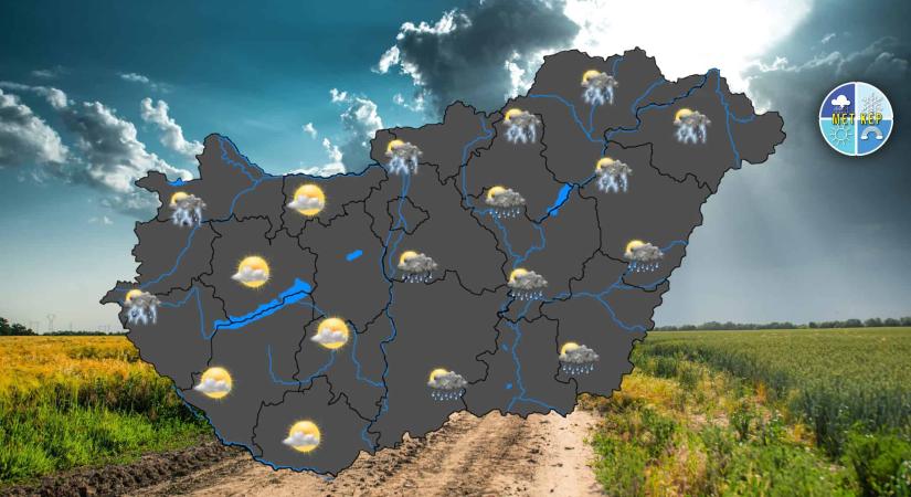 Délután a Dunától keletre és nyugaton is kialakulhatnak záporok, zivatarok