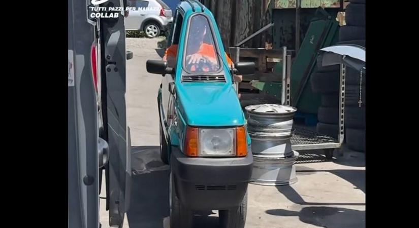 Itt a világ legvékonyabb autója, Fiat Pandából faragták, motorbiciklinél is keskenyebb!