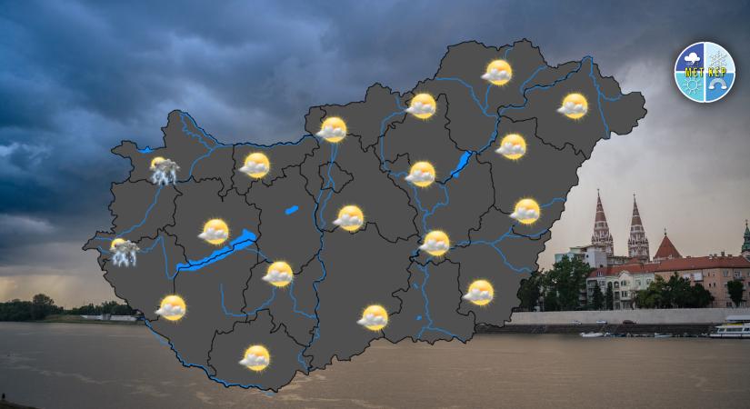 Fokozódó kánikula, nyugaton, északnyugaton záporok, zivatarok