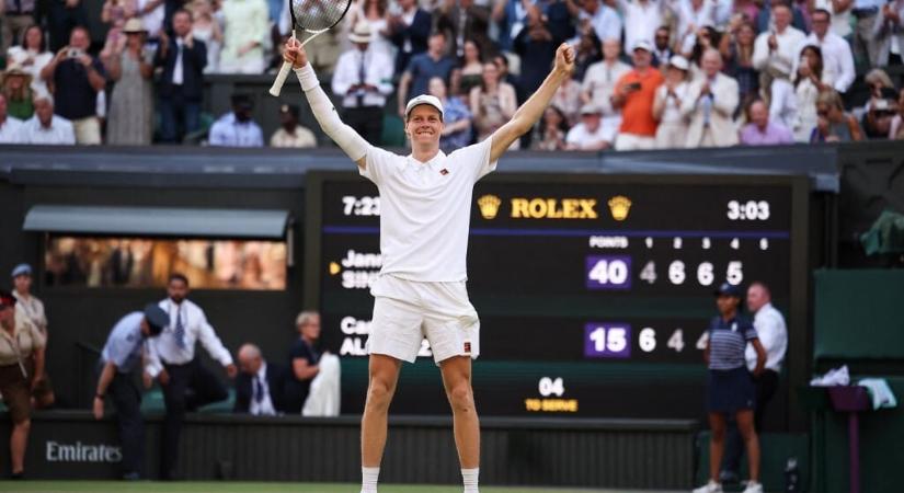Jannik Sinner legyőzte Alcarazt, életében először lett Wimbledon bajnoka