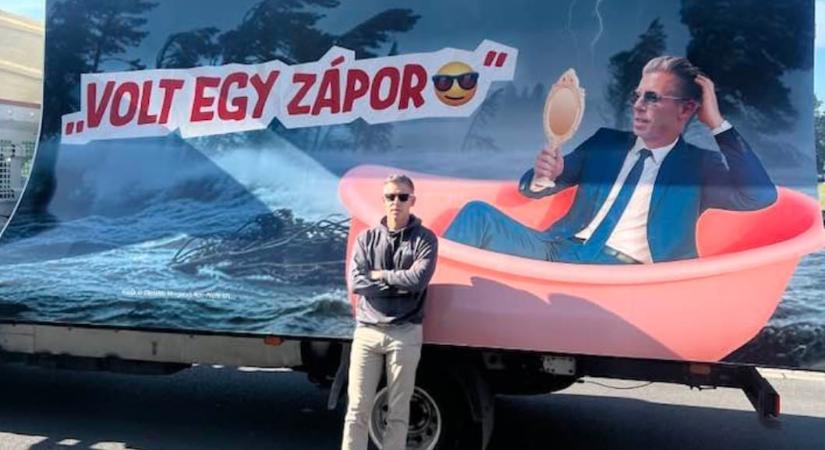 „Volt egy zápor!” – Magyar Péter pánikol, mert plakátokon szembesítették tettével