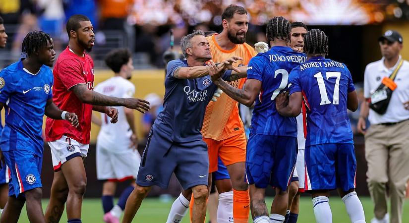 Hatalmas balhé a klub-vb döntője után: Luis Enrique torkon ragadta a Chelsea góllövőjét - videó