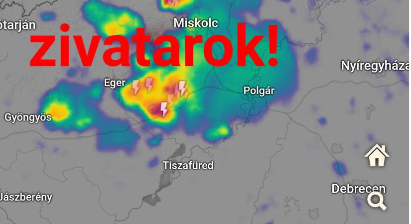 Északkeleten intenzív zivatarok!