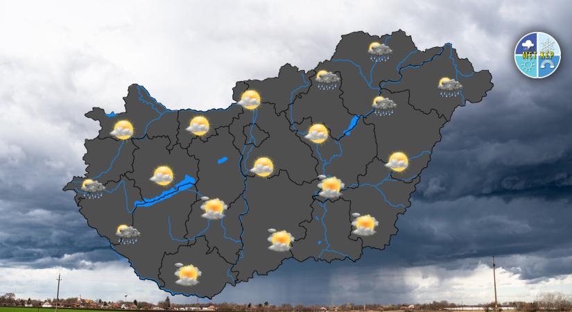 Frissítő záporokkal, esetleg zivatarokkal érkezik a hidegfront szerdán