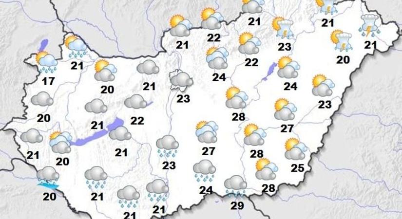 Változékony, de meleg idő várható szerdán