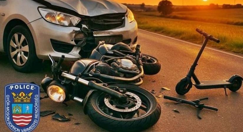 Gyalogosok, motorosok, rolleresek - Egy hét alatt tucatnyi baleset és sérült Győr-Moson-Sopronban