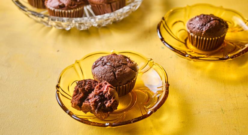 Meggyes csokis muffin