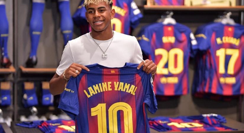 Lamine Yamal 2031-ig hosszabbított a Barcelonával és megkapta a 10-es mezszámot