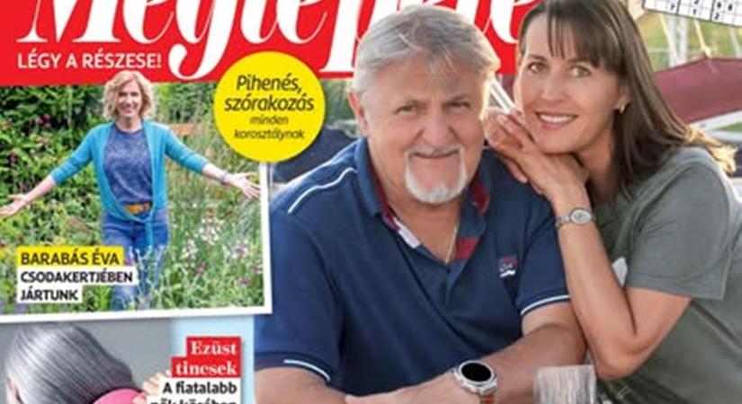 Szerednyey Béla fiatalabb feleségével közös címlapon