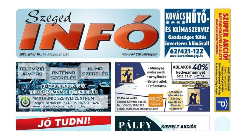 Szeged Infó 2025.07.19-i lapszáma: