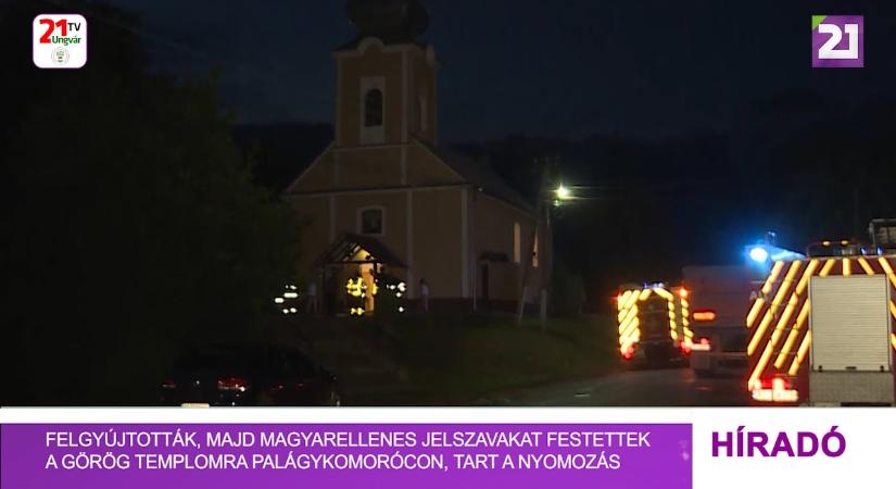 Felgyújtották, majd magyarellenes jelszavalkat festettek a görög templomra Palágykomorócon, tart a nyomozás (videó)