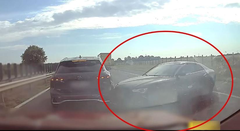 Száguldó Audis okozott láncbalesetet az M1-esen - videó