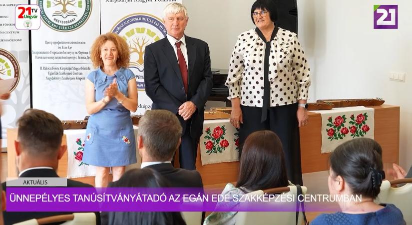 Aktuális (2025.07.20) - Ünnepélyes tanúsítványátadó az Egán Ede Szakképzési Centrumban (videó)