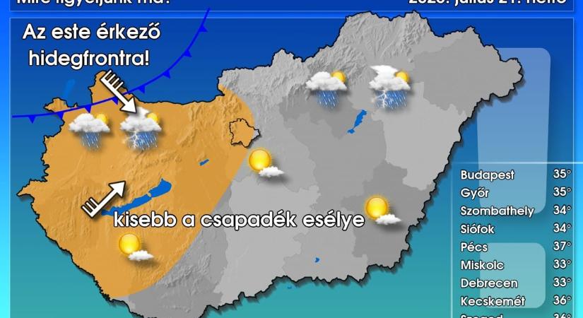 Hidegfront közeledik, de hétfőn még akár 38 fok is lehet