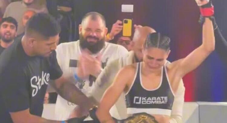 Aline Pereira, Alex Pereira húga megnyerte a Karate Combat légsúlyú világbajnoki címét