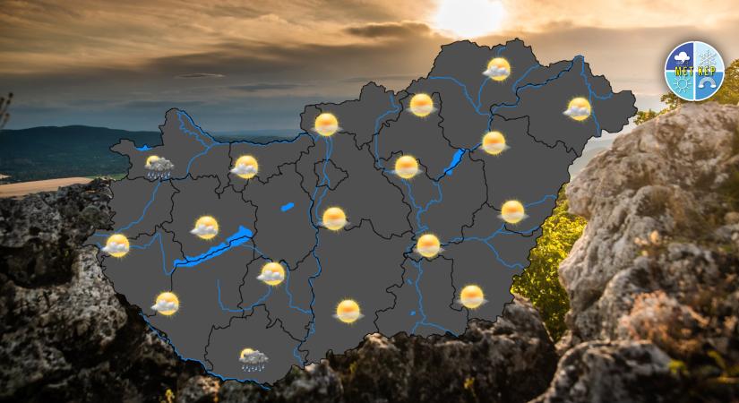 Keddre pár fokkal visszaesik a csúcshőmérséklet