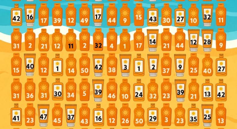 Fantasztikusan jó a látásod, ha 10 másodpercen belül megtalálod az 50-es faktorú naptejeket ebben a rejtvényben