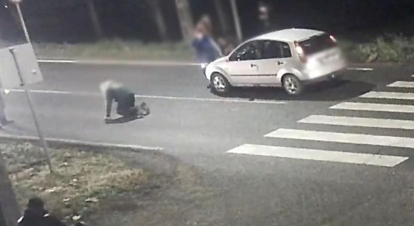 Fékezés nélkül ütött el két férfit egy autós a zebrán – videón a baleset