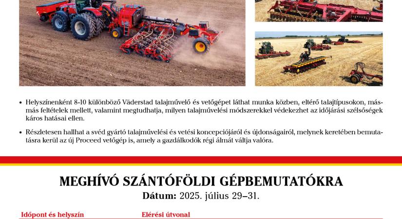 Újdonság a gabonavetésben – Szántóföldi bemutató több helyszínen