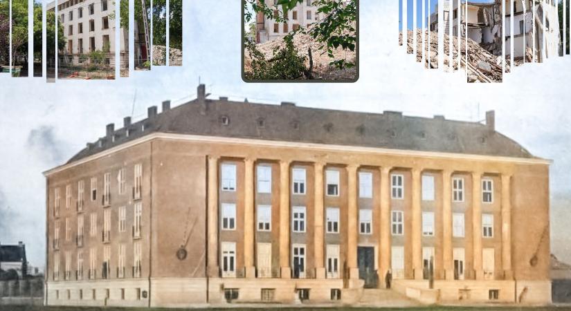 Már a földön a jellegzetes debreceni oszlopsor