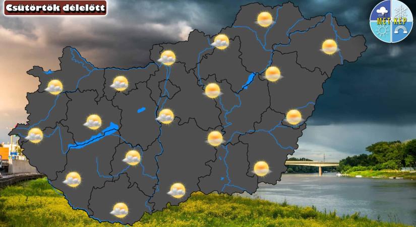 Fokozódik a hőség, északnyugaton zivatarok