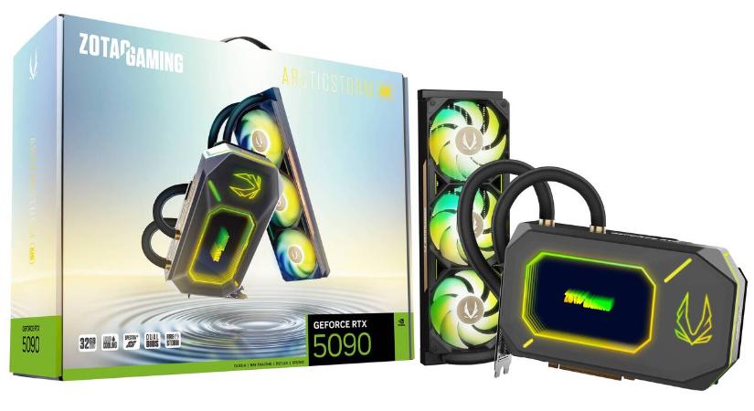AIO folyadékhűtéssel támad a ZOTAC GeForce RTX 5090 ARCTICSTORM AIO kártyája