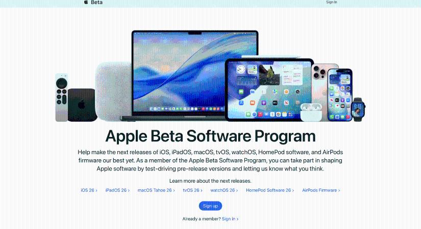 Elérhető az iOS 26, iPadOS 26, watchOS 26, tvOS 26, HomePod Software 26, visionOS 26 és macOS 26 nyilvános béta verziója