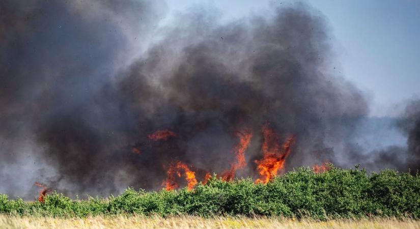 Felcsaptak a lángok Hajdú-Biharban, több hektárt már felemésztett a tűz