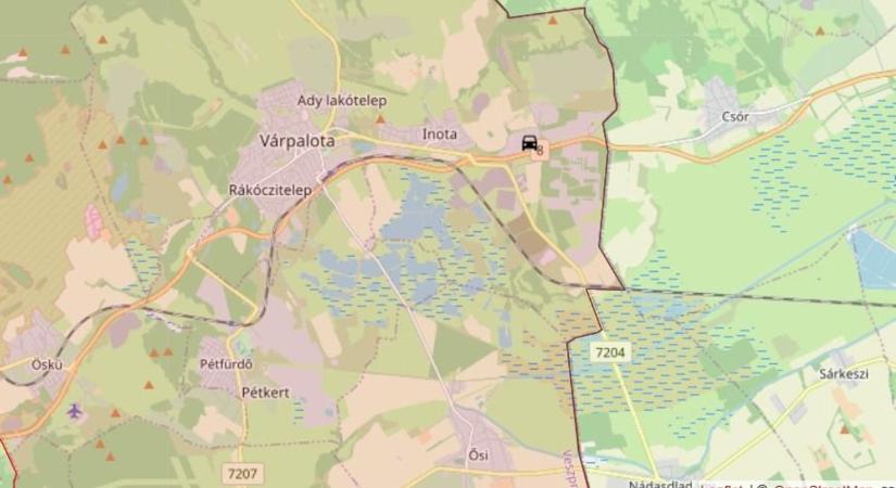 Árokba hajtott egy autó a 8-as főúton, Várpalotán