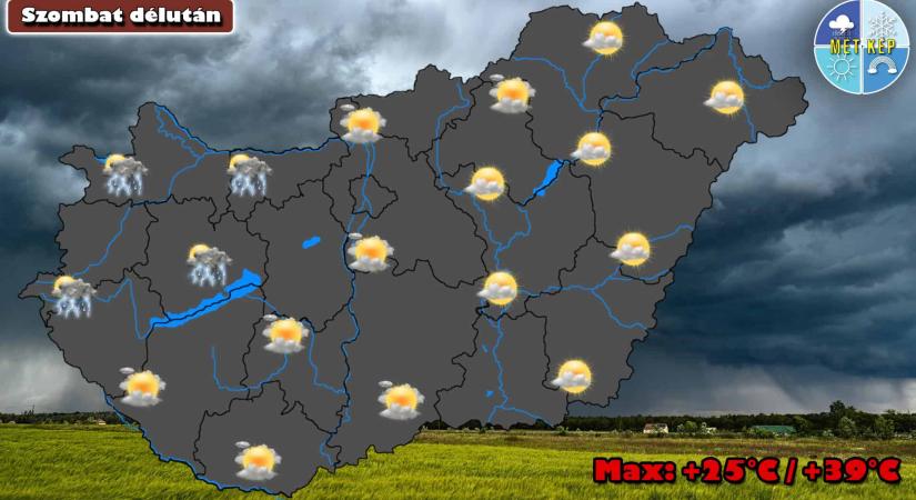 Hőség, majd hidegfront hoz a késő délutáni, esti óráktól zápor, zivatart