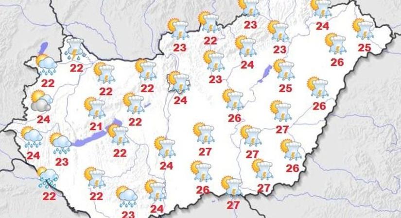 Zivatarokkal érkezik a vasárnapi enyhülés