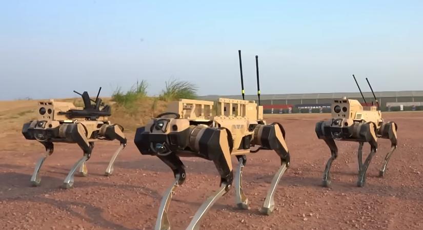 Ez az ország már felfegyverkezett harci robotfarkasokkal gyakorlatozik – videó