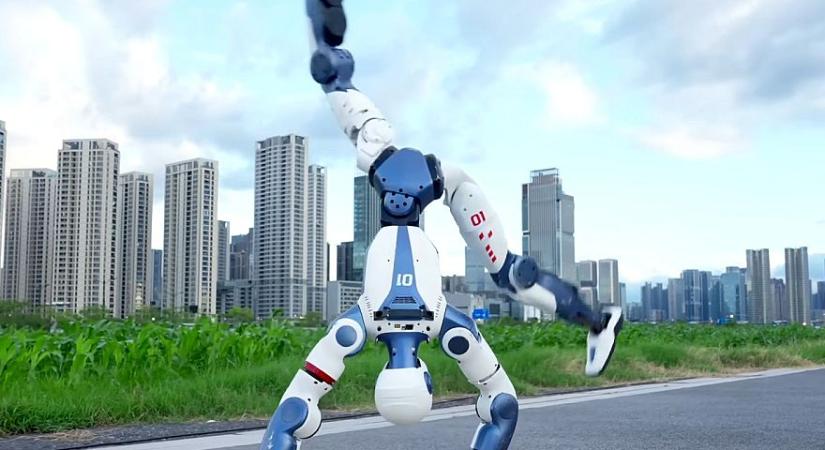 Videón a kínai szuperrobot, ami cigánykereket vet és kézen állva is tud járni