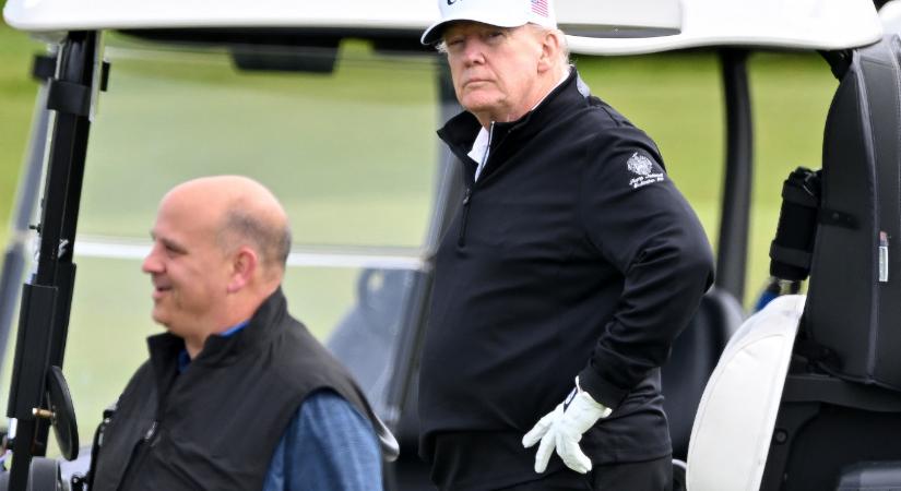 Golf Force One: Páncélozott golfkocsival vigyáztak Trumpra Skóciában