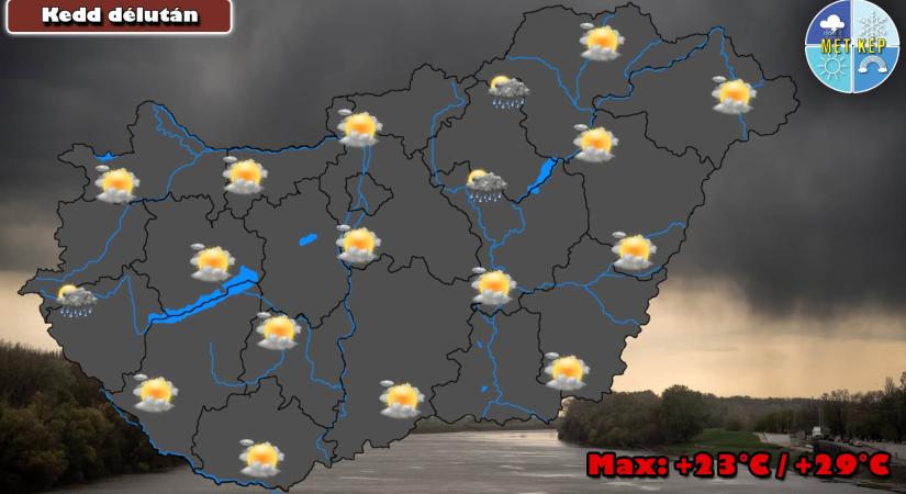 Szeles lesz az idő, elszórt záporokkal