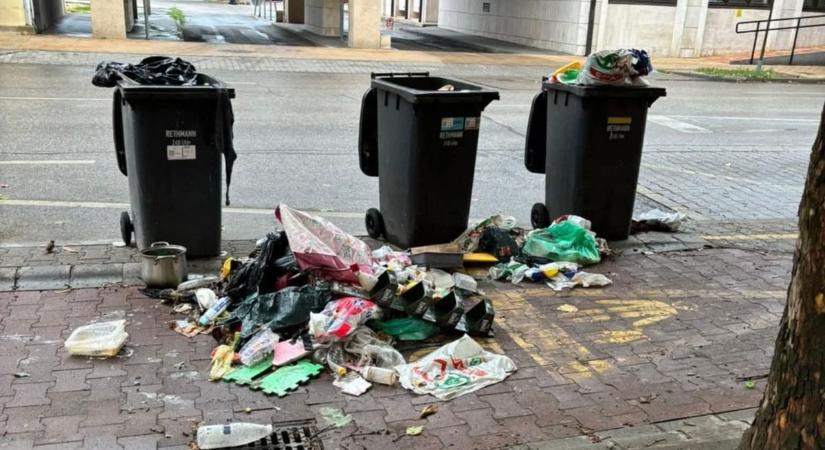 Az Árkádoknál kitört tűzeset közelében hétfőn újabb szörnyű látvány fogadta a helyieket