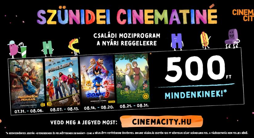 Családi mozidélelőttök a Cinema City-ben: kezdődik a Szünidei CineMatiné