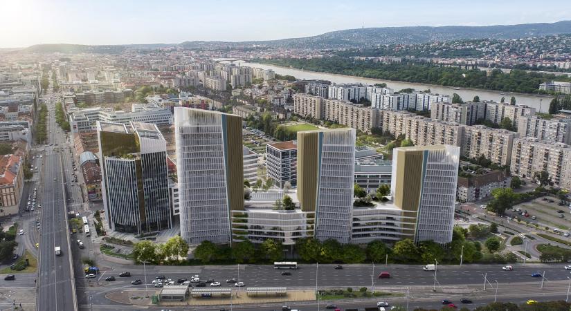 Így fog kinézni az MBH Bank új székháza az Árpád hídi metrónál, megújítják a környéket is