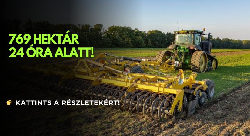 Ezzel a géppel 769 hektárt műveltek meg 24 óra alatt