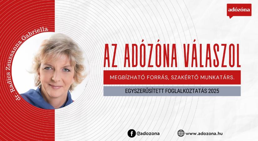 Az Adózóna válaszol: egyszerűsített foglalkoztatás 2025