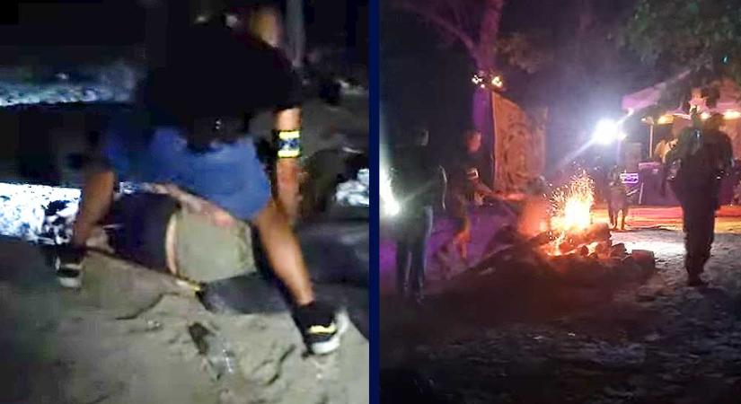 „Előbújtak a bokorból a zsaruk” – Megbilincselve órákig térdepeltették a rendőrök a gödi homokszigeten tartott razzián a férfit – Videóval