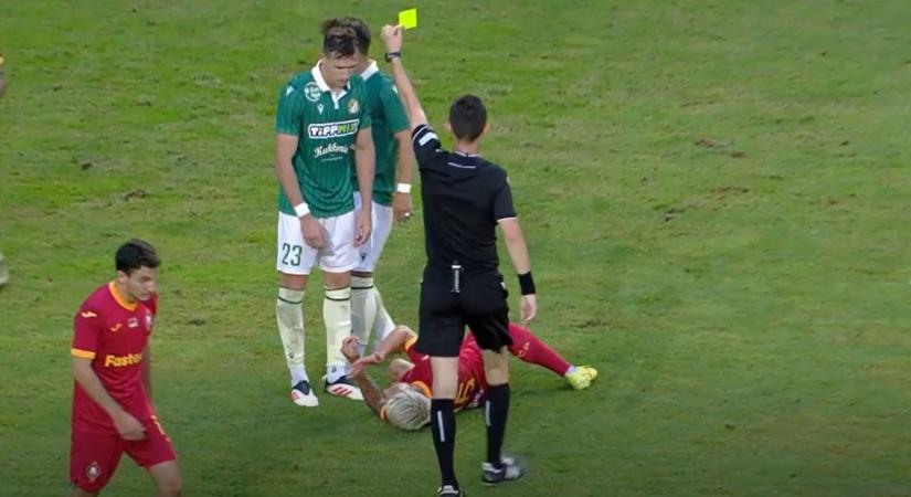 Brutális bírói hiba az ETO KL-meccsén: Kétszer is felmutatták a sárgát a győri játékosnak, mégsem állították ki - videó