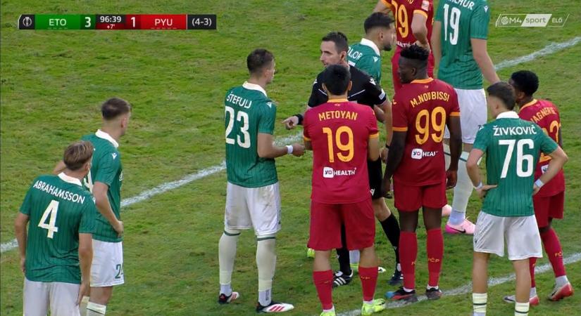 Hihetetlen! Két sárga lapot kapott a győri játékos, mégsem állította ki őt a bíró